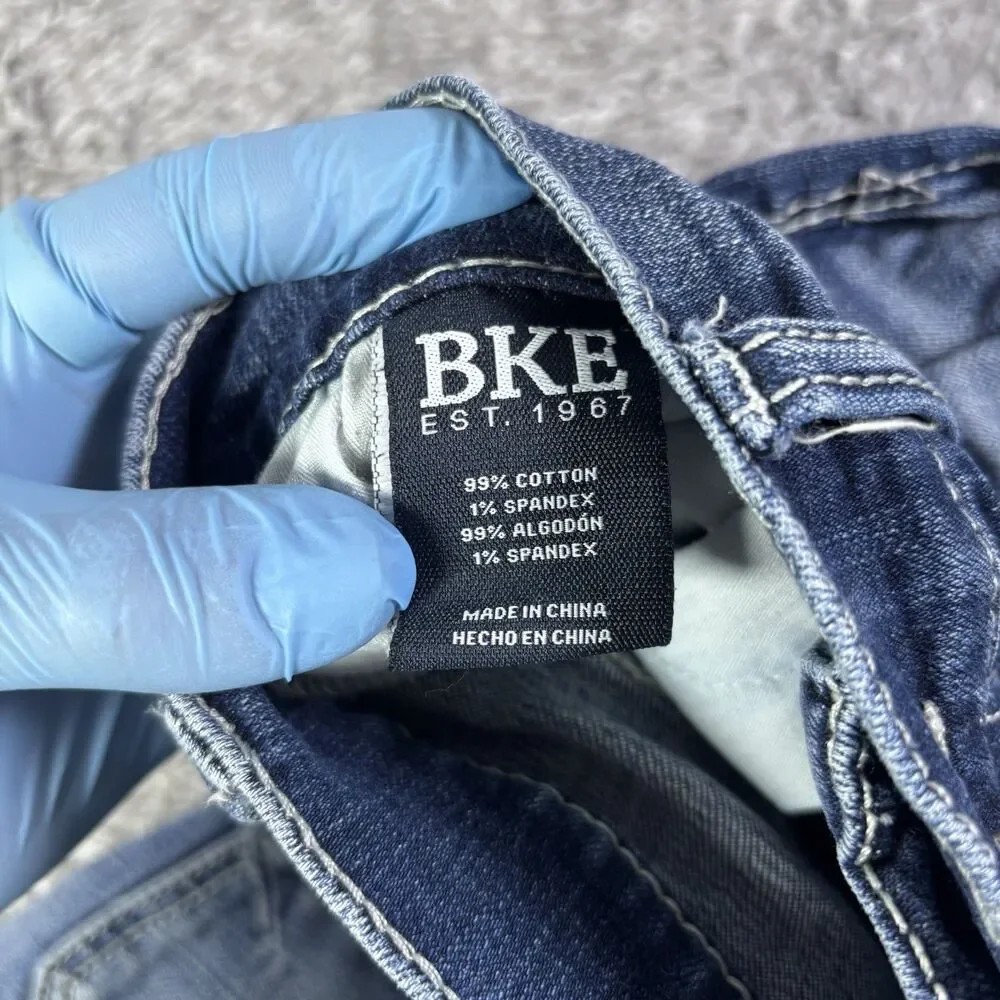 BKE Carter Jeans Mens 30x34 Denim Blue Buckle Designer Stretch STYLE ABP20230